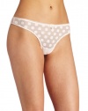 Betsey Johnson Women's Bubble Mesh Thong, China Doll, Medium