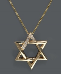 A true expression of faith. Effy Collection's exquisite Star of David pendant is crafted in luminous 14k gold and features a light dusting of sparkling diamond accents at the top. Approximate length: 18 inches. Approximate drop: 7/8 inch. A true expression of faith. Effy Collection's exquisite Star of David pendant is crafted in luminous 14k gold and features a light dusting of sparkling diamond accents at the top. Approximate length: 18 inches. Approximate drop: 7/8 inch.
