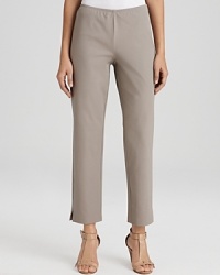 Streamline your silhouette in these classic and simple Eileen Fisher pants. The cropped length lends easy appeal. Streamline your silhouette in these classic and simple Eileen Fisher pants. The cropped length lends easy appeal.