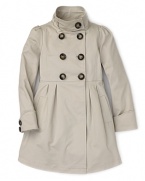 Aqua Girls' Cotton Trench Coat - Sizes S-XL