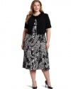 Jessica Howard Women's Plus-Size Ditsy Jacket Dress