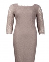 Adrianna Papell Stretch Lace Dress (Mauve)