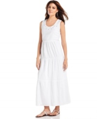 Create a flawless look for the hottest days of summer in this Elementz maxi dress. Embroidery and mirrored sequins at the neckline add the right amount of flash to this easy staple. Create a flawless look for the hottest days of summer in this Elementz maxi dress. Embroidery and mirrored sequins at the neckline add the right amount of flash to this easy staple.