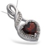 1 CT Garnet Heart Pendant In Sterling Silver with 18 Chain