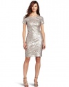 Jones New York Women's Sequins Short Sleeve Dress