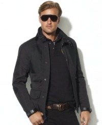 Far from your average bike jacket, this trim reimagining of the classic staple features ample pockets, sophisticated tonal piecing and luxe leather detailing at the collar, neck and wrists. Far from your average bike jacket, this trim reimagining of the classic staple features ample pockets, sophisticated tonal piecing and luxe leather detailing at the collar, neck and wrists.