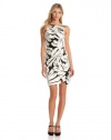 London Times Women's Side Ruched Printed Dress