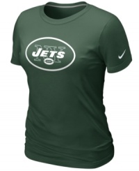 Team player. Show support for your favorite football team in this New York Jets NFL t-shirt from Nike. Team player. Show support for your favorite football team in this New York Jets NFL t-shirt from Nike.