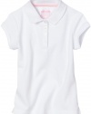 Nautica Sportswear Kids Girls 2-6x Short Sleeve Polo with Pico, White, Large