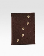 Handcrafted of French goatskin with a golden trail of paw prints, this small booklet is an ideal keepsake of four-legged memories. Holds 20 4X 6 photos Made in USA