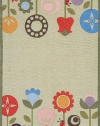 Momeni Retro Flowers Rug, Grass, 5' x 7'