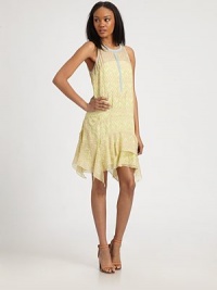 A subtle tile print highlights airy silk chiffon in this casual shift shaped with softly-ruffled hem.Jewel necklineSleevelessButton-down placketDropped waistTiered ruffled hemAbout 21 from natural waistSilkDry cleanImportedModel shown is 5'9 (175cm) wearing US size 4. A subtle tile print highlights airy silk chiffon in this casual shift shaped with softly-ruffled hem.Jewel necklineSleevelessButton-down placketDropped waistTiered ruffled hemAbout 21 from natural waistSilkDry cleanImportedModel shown is 5'9 (175cm) wearing US size 4.