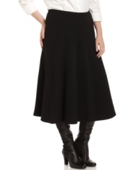 An ultra-flattering A-line shape highlights Jones New York Collection's plus size skirt-- pair it with season's latest blouses for a chic professional look. An ultra-flattering A-line shape highlights Jones New York Collection's plus size skirt-- pair it with season's latest blouses for a chic professional look.