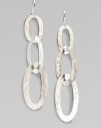 From the Roma Collection. Crinkly oval links in graduated sizes create an earring design of simple drama.Sterling silverLength, about 3¼Ear wireImported