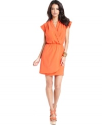 With pleat details & wrap-style front, this Bar III dress is a fashion-forward foundation for a pretty summer look! With pleat details & wrap-style front, this Bar III dress is a fashion-forward foundation for a pretty summer look!