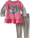 Puma - Kids Baby-Girls Infant Promo Legging Set, Azalea, 12 Months