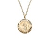 Men's 14k Gold Filled Round Saint Christopher Pendant Necklace with L and , Sea and Air Design, 24
