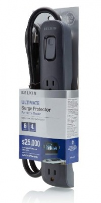 Belkin 6 Outlet Surge Protector with 4 feet Power Cord (Black) Belkin 6 Outlet Surge Protector with 4 feet Power Cord (Black)