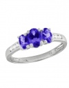 Effy Jewlery 14K White Gold Tanzanite & Diamond Ring, 1.09 TCW Ring size 7