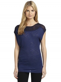 THE LOOKSemi-sheer slub knit construction with sheer panelBack kehyole with button closureTHE FITAbout 36 from shoulder to hemTHE MATERIALModalCARE & ORIGINDry cleanImportedModel shown is 5'9 (175cm) wearing US size Small. THE LOOKSemi-sheer slub knit construction with sheer panelBack kehyole with button closureTHE FITAbout 36 from shoulder to hemTHE MATERIALModalCARE & ORIGINDry cleanImportedModel shown is 5'9 (175cm) wearing US size Small.