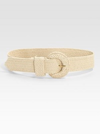 A hint of stretch gives this wide, woven belt must-have-now appeal.Buckle closureAbout 36 longAbout 2 widePolypropyleneImported A hint of stretch gives this wide, woven belt must-have-now appeal.Buckle closureAbout 36 longAbout 2 widePolypropyleneImported