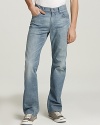 Deeply faded and with a relaxed, straight leg, these jeans maximize the mellow for the ultimate in kicked-back style.