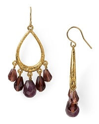 A dangle of semi-precious stones and glass beads are an ebullient statement on this pair of Lauren Ralph Lauren drop earrings, rich in texture. A dangle of semi-precious stones and glass beads are an ebullient statement on this pair of Lauren Ralph Lauren drop earrings, rich in texture.