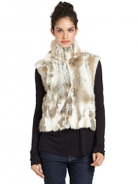THE LOOKPlush rabbit furStand collarConcealed hook-and-bar closureSleevelessDual front slash pocketsTHE FITAbout 21 from shoulder to hemTHE MATERIALNatural rabbit furFully linedCARE & ORIGINDry clean by fur specialistImportedFur origin: ChinaModel shown is 5'11 (180cm) wearing US size Small. THE LOOKPlush rabbit furStand collarConcealed hook-and-bar closureSleevelessDual front slash pocketsTHE FITAbout 21 from shoulder to hemTHE MATERIALNatural rabbit furFully linedCARE & ORIGINDry clean by fur specialistImportedFur origin: ChinaModel shown is 5'11 (180cm) wearing US size Small.