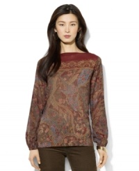 Lauren Ralph Lauren's slightly sheer georgette blouse is rendered with an allover floral pattern, adding feminine allure to any wardrobe. (Clearance) Lauren Ralph Lauren's slightly sheer georgette blouse is rendered with an allover floral pattern, adding feminine allure to any wardrobe. (Clearance)