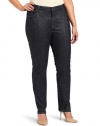 Lucky Brand Women's Plus-Size Ginger Skinny Jean, Black Sparkle, 22