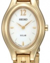 Seiko Women's SUP008 Two-Tone Solar Silver Oval Dial Watch