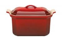 Le Creuset Heritage Stoneware 3/4-Quart Pate Terrine with Press, Cherry