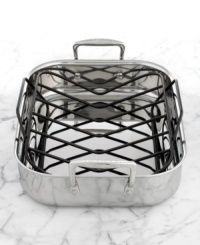 Master mealtime. The durable and dependable tri-ply construction provides even & consistent heating, while the deep design holds large ingredients and flavor-enriching stock. Use the convenient roasting rack to elevate your turkey, roast or veggies above the juices for even browning and irresistible results. Limited lifetime warranty. Master mealtime. The durable and dependable tri-ply construction provides even & consistent heating, while the deep design holds large ingredients and flavor-enriching stock. Use the convenient roasting rack to elevate your turkey, roast or veggies above the juices for even browning and irresistible results. Limited lifetime warranty.