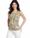 AK Anne Klein Women's Tonal Print Knit Top