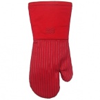 Heat resistant without being bulky, this mitt is silicone treated for great grip control. A flannel lining and elongated arm provide padded protection and added piping in the wrist offers a snug fit to prevent shifting.