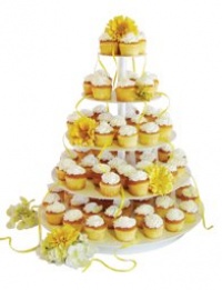 Dress My Cupcake Isabella Banded Cupcake Stand -Round 5 Tiered White - Stands, Displays, Trees for Cakes & Desserts