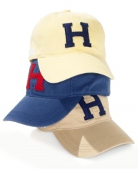 Head-to-toe style. Complete your casual look with this big H hat from Tommy Hilfiger. Head-to-toe style. Complete your casual look with this big H hat from Tommy Hilfiger.