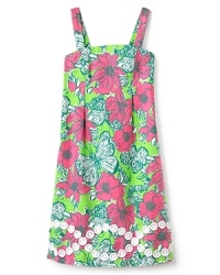 This super sunny style from Lilly Pulitzer is resplendent in floral, adding scallop trim and swooping embroidery along the hem to finish a perfect look. This super sunny style from Lilly Pulitzer is resplendent in floral, adding scallop trim and swooping embroidery along the hem to finish a perfect look.