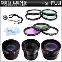58mm Fisheye All In Lens Kit For Fuji FujiFilm HS20 EXR, HS30EXR, HS25EXR, X-E1, HS50EXR Camera Includes 0.21x Super Wide Angle Fisheye lens + .43x Wide Angle Lens + 2.2x Telephoto Lens + 3 PC Filter Kit (UV, CPL, FLD) + Close Up Kit +1 +2 +4 +10 + More 58mm Fisheye All In Lens Kit For Fuji FujiFilm HS20 EXR, HS30EXR, HS25EXR, X-E1, HS50EXR Camera Includes 0.21x Super Wide Angle Fisheye lens + .43x Wide Angle Lens + 2.2x Telephoto Lens + 3 PC Filter Kit (UV, CPL, FLD) + Close Up Kit +1 +2 +4 +10 + More