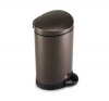 simplehuman 6-Liter /1.6-Gallon Mini Semi-Round Step Trash Can, mocha Steel