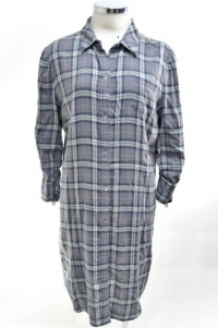 Juicy Couture Cozy Decadent Plaid Blur Shirt Dress w/ Shirred Sleeves Juicy Couture Cozy Decadent Plaid Blur Shirt Dress w/ Shirred Sleeves