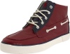 Polo Ralph Lauren Men's Lander Chukka Lace up casual, Vintage Red/Newport Navy Coated Canvas, 7 M US
