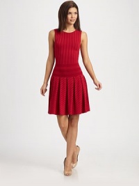 The right stripes, a fitted bodice and a flattering, full skirt are all of the elements required for the perfect dress. Round neckSleevelessFitted bodiceDrop waistFull pleated skirtAbout 35 from shoulder to hem63% rayon/37% nylonImportedDry clean Model shown is 5'9½ (176cm) wearing US size Small. The right stripes, a fitted bodice and a flattering, full skirt are all of the elements required for the perfect dress. Round neckSleevelessFitted bodiceDrop waistFull pleated skirtAbout 35 from shoulder to hem63% rayon/37% nylonImportedDry clean Model shown is 5'9½ (176cm) wearing US size Small.