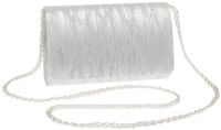La Regale Crushed Metallic Satin Clutch with Shoulder Strap La Regale Crushed Metallic Satin Clutch with Shoulder Strap
