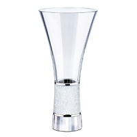 With flowers, this crystal vase brings infinite beauty to your home. The crystalline center with thousands of glittering chatons adds sheer brilliance to your floral arrangement. The sturdy base of faceted clear crystal shines elegantly. With flowers, this crystal vase brings infinite beauty to your home. The crystalline center with thousands of glittering chatons adds sheer brilliance to your floral arrangement. The sturdy base of faceted clear crystal shines elegantly.