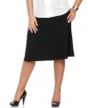 Elementz's plus size knit skirt skims the knee and proves essential for so many looks.