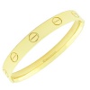 Stainless Steel Yellow Gold Tone Screw Design Womens Handcuff Bracelet