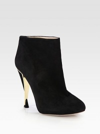 Step out in style in an ultra-glam shape rendered in sumptuous suede and trimmed with gleaming brass.Self-covered and brass heel, 5 (125mm)Covered platform, ½ (15mm)Compares to a 4½ heel (115mm)Suede upperPull-on styleLeather lining and solePadded insoleImported Step out in style in an ultra-glam shape rendered in sumptuous suede and trimmed with gleaming brass.Self-covered and brass heel, 5 (125mm)Covered platform, ½ (15mm)Compares to a 4½ heel (115mm)Suede upperPull-on styleLeather lining and solePadded insoleImported