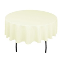 90 in. Round Polyester Tablecloth Ivory 90 in. Round Polyester Tablecloth Ivory