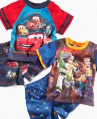 What an imagination. Encourage him to dream about the possibilities in a fun Toy Story or Cars short and shirt sleepwear set from AME. What an imagination. Encourage him to dream about the possibilities in a fun Toy Story or Cars short and shirt sleepwear set from AME.
